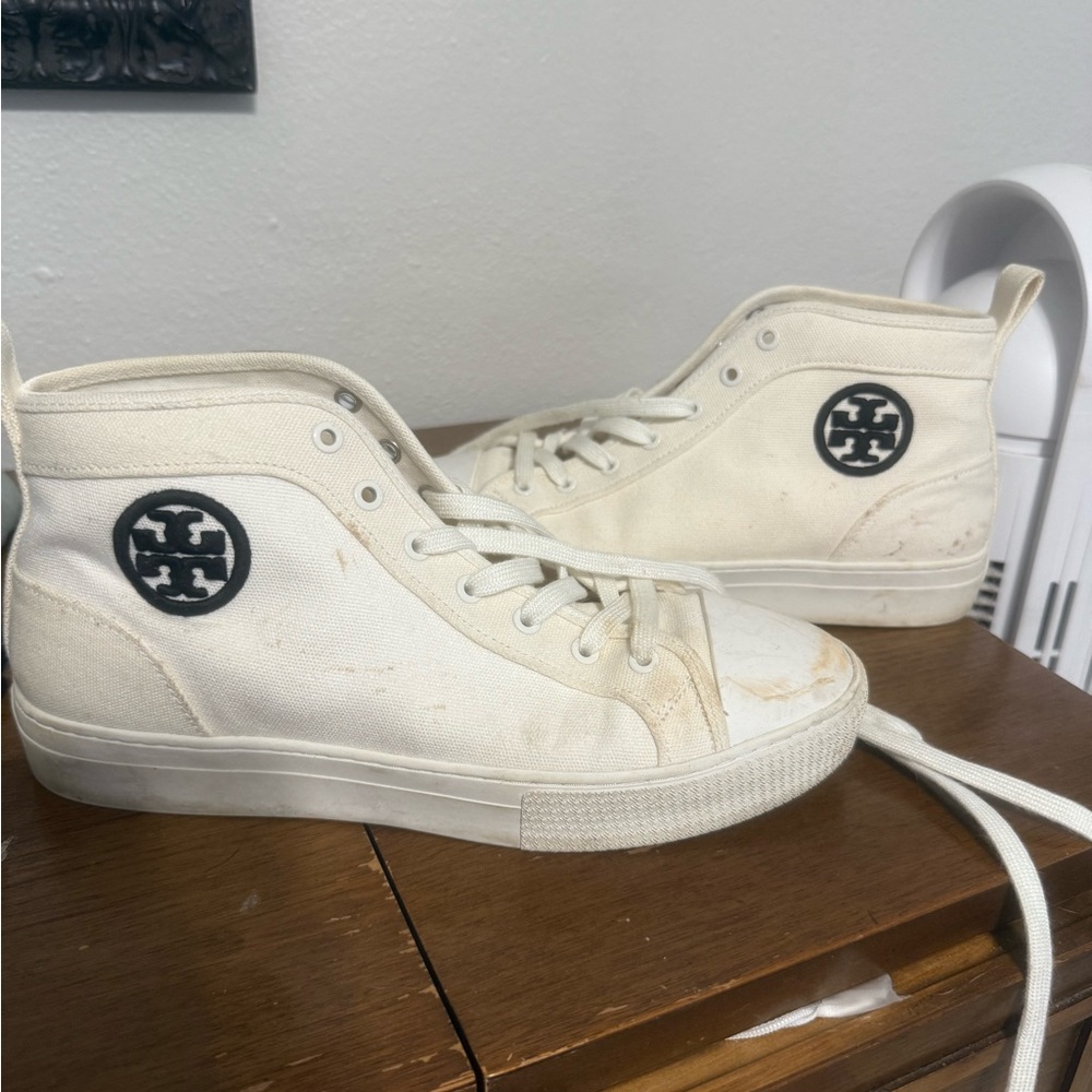 Tory Burch White High-Top Sneakers